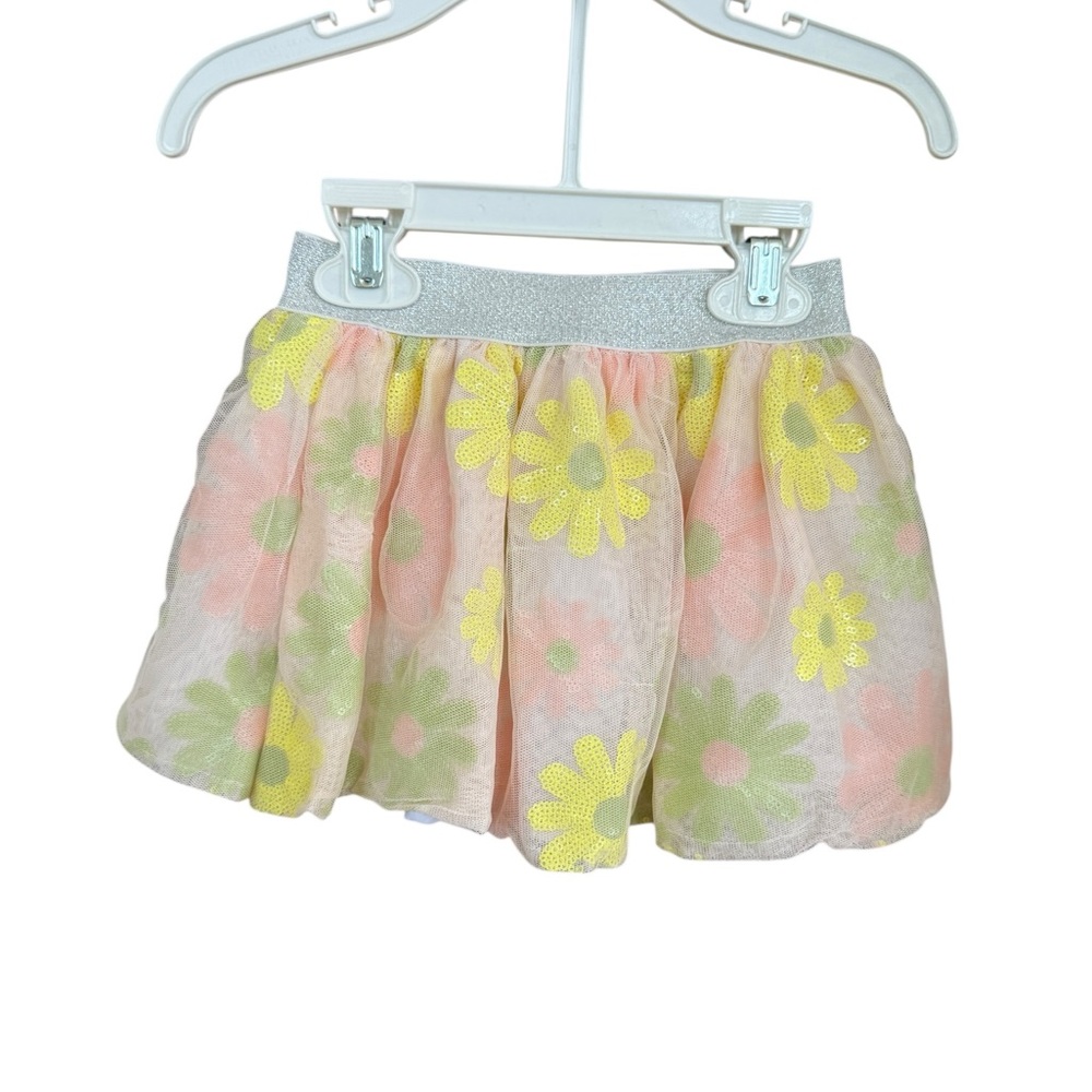 Disney Junior Minnie Tulle and Sequin Yellow and Green Flowy/Tutu Skirt